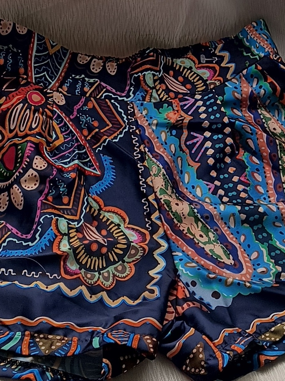 Navy Multicolor Patterned Women’s Skort